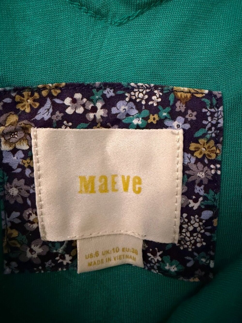 Anthropologie Maeve Emma Green Floral Dress - Picture 3 of 5